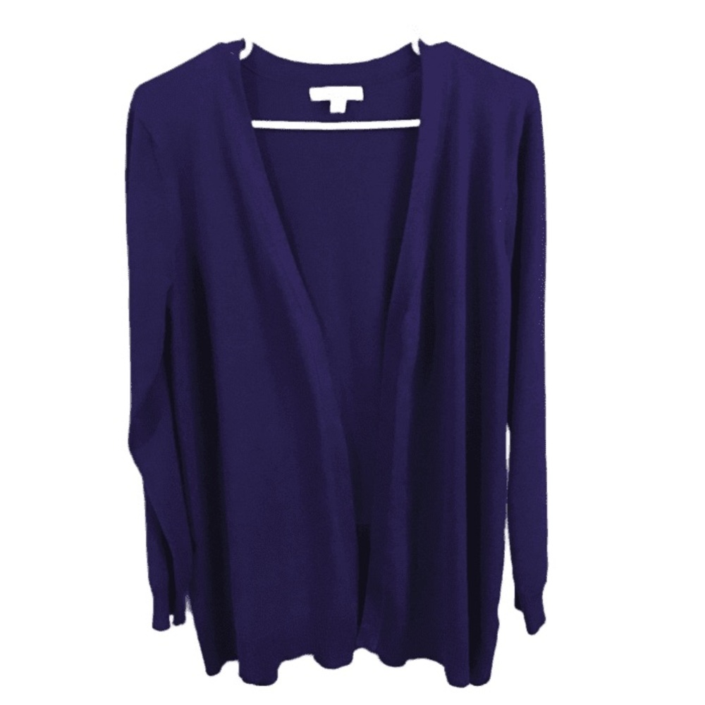 SPENCE LONG OPEN CARDIGAN PURPLE size L